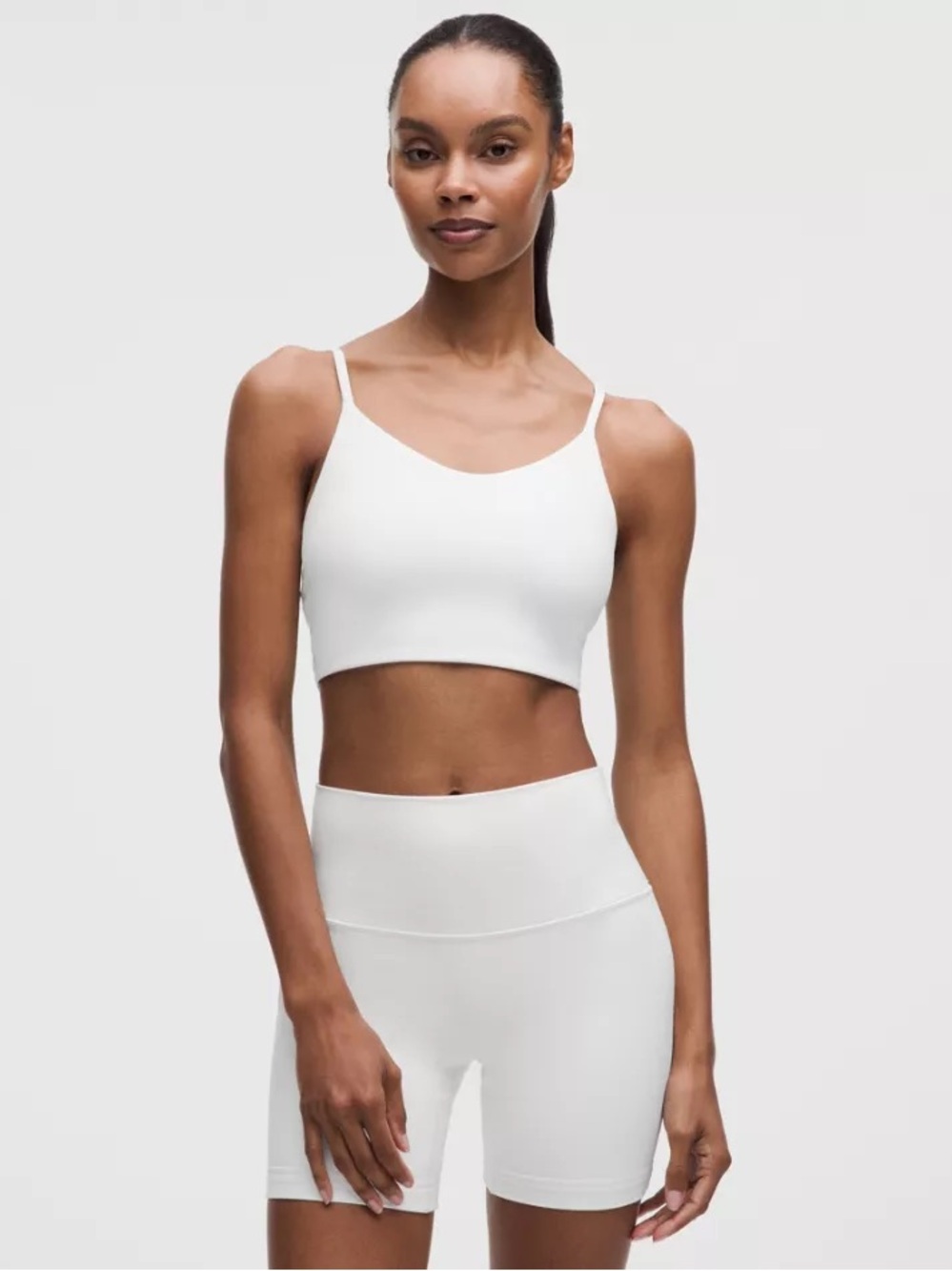 Lululemon Bend This Cami Spaghetti Strap Bra XXS XS White Light Support NWT